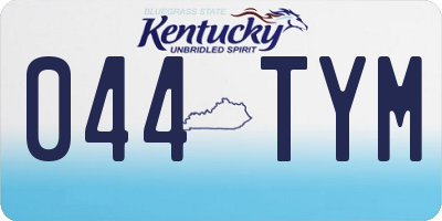 KY license plate 044TYM