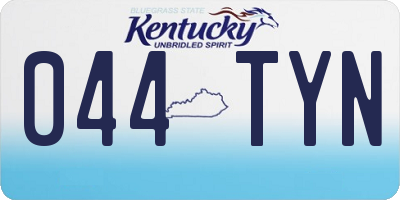 KY license plate 044TYN