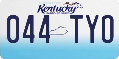 KY license plate 044TYO