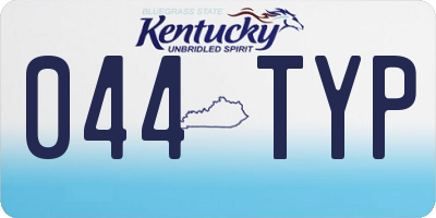KY license plate 044TYP