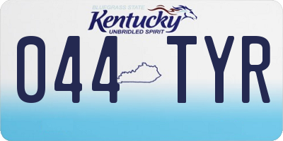 KY license plate 044TYR