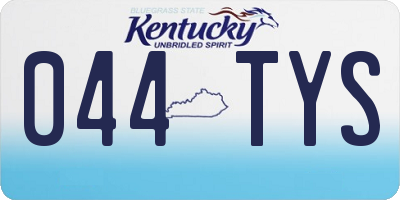 KY license plate 044TYS