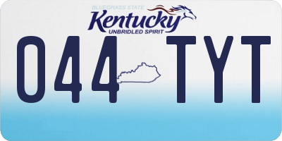 KY license plate 044TYT