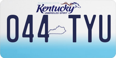 KY license plate 044TYU