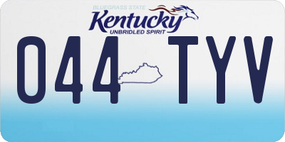 KY license plate 044TYV