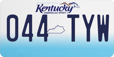 KY license plate 044TYW