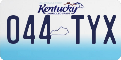 KY license plate 044TYX