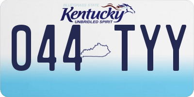 KY license plate 044TYY