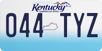 KY license plate 044TYZ