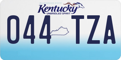 KY license plate 044TZA
