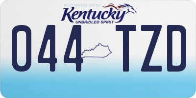 KY license plate 044TZD