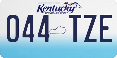 KY license plate 044TZE