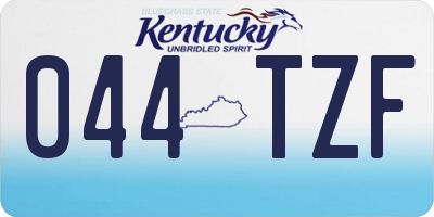 KY license plate 044TZF