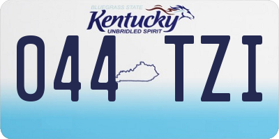 KY license plate 044TZI
