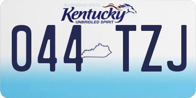 KY license plate 044TZJ
