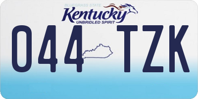 KY license plate 044TZK