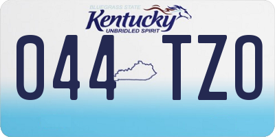 KY license plate 044TZO