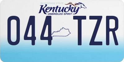 KY license plate 044TZR