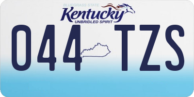 KY license plate 044TZS