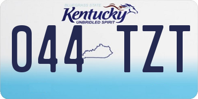 KY license plate 044TZT