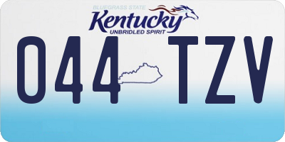 KY license plate 044TZV