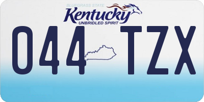 KY license plate 044TZX