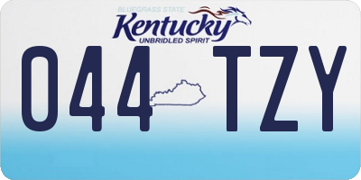 KY license plate 044TZY