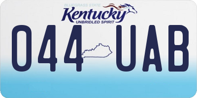 KY license plate 044UAB