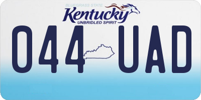 KY license plate 044UAD