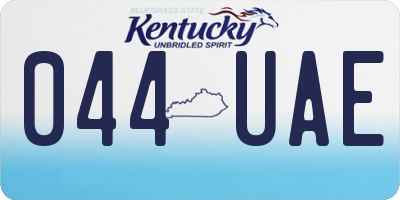 KY license plate 044UAE