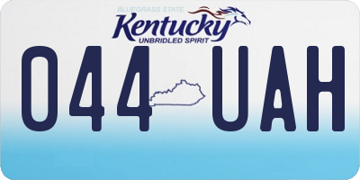 KY license plate 044UAH