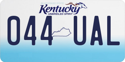 KY license plate 044UAL