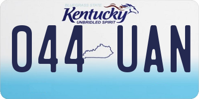 KY license plate 044UAN