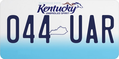 KY license plate 044UAR