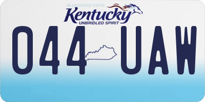 KY license plate 044UAW
