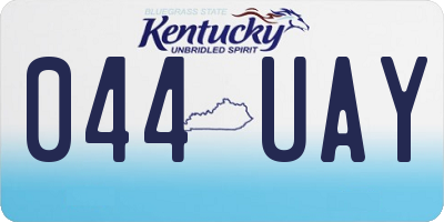 KY license plate 044UAY