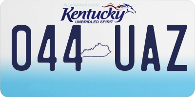 KY license plate 044UAZ