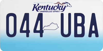 KY license plate 044UBA