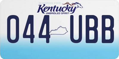 KY license plate 044UBB