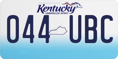 KY license plate 044UBC