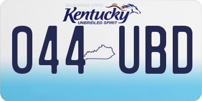 KY license plate 044UBD