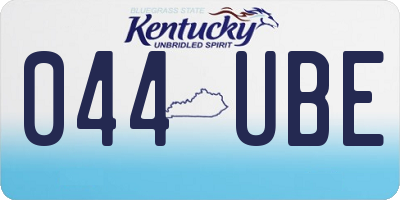KY license plate 044UBE