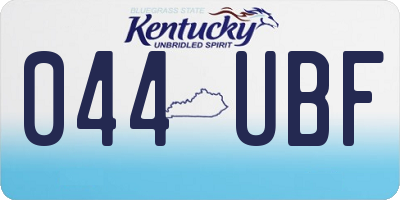 KY license plate 044UBF
