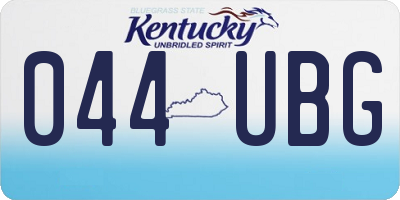 KY license plate 044UBG