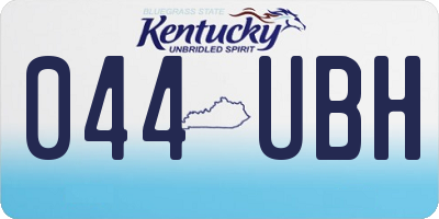 KY license plate 044UBH