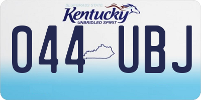 KY license plate 044UBJ