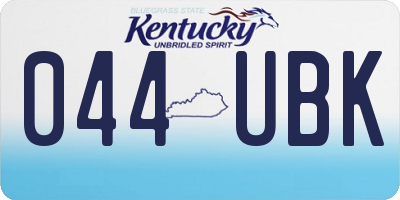 KY license plate 044UBK