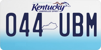 KY license plate 044UBM