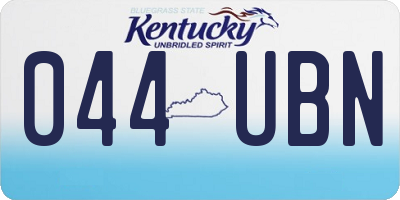 KY license plate 044UBN