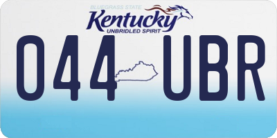 KY license plate 044UBR